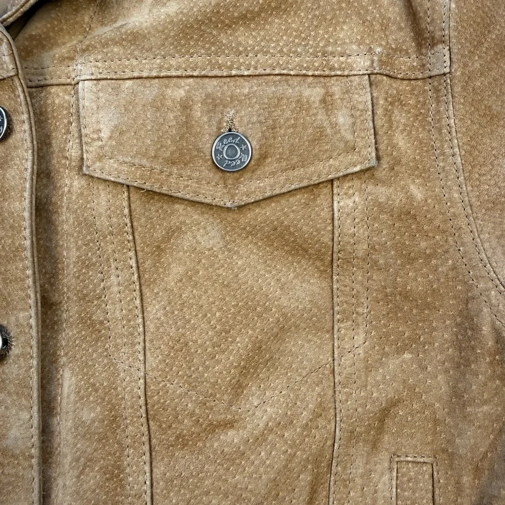 RARE VTG Reed Western Wear Women's‎ S Rockabilly Suede Leather Jacket Rodeo